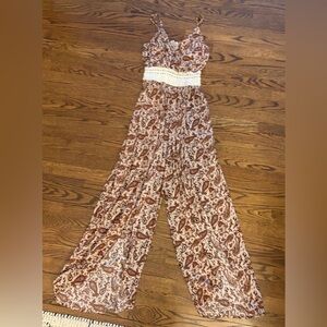 Paisley Print Jumpsuit, Size Small